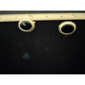 Vtg. 1/20 12K gold filled Mens black enamel cufflinks